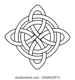 series of celtic knot trinity endless isolated on white background for tattoo logo icon symbol. vector illustration  