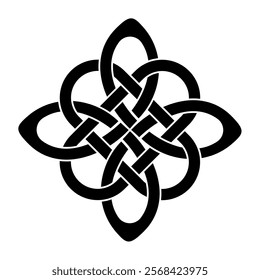 series of celtic knot trinity endless isolated on white background for tattoo logo icon symbol. vector illustration  