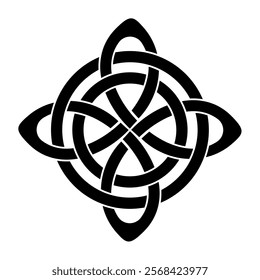 series of celtic knot trinity endless isolated on white background for tattoo logo icon symbol. vector illustration  