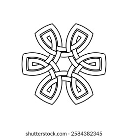 series of celtic knot trinity endless isolated on white background for tattoo logo icon symbol. vector illustration