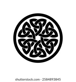 series of celtic knot trinity endless isolated on white background for tattoo logo icon symbol. vector illustration