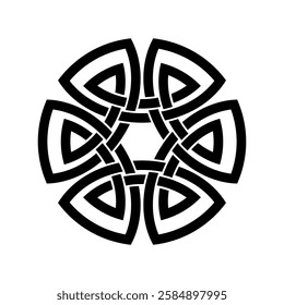 series of celtic knot trinity endless isolated on white background for tattoo logo icon symbol. vector illustration