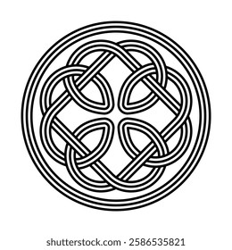 series of celtic knot trinity endless isolated on white background for tattoo logo icon symbol. vector illustration