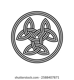 series of celtic knot trinity endless isolated on white background for tattoo logo icon symbol. vector illustration