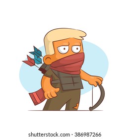 A series of characters on the theme of role-playing games. Vector illustration.Scout