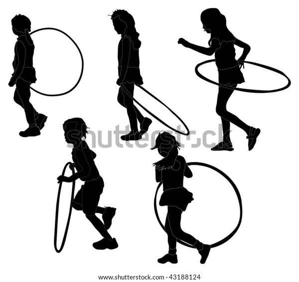 Series Children Playing Hulahoops Stock Vector (Royalty Free) 43188124