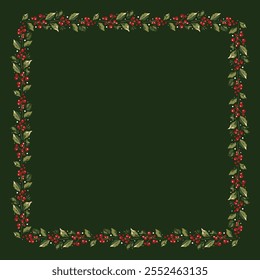 Série de quadro floral de Natal e fundo em estilo clássico vintage retro