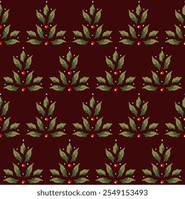 Series of christmas floral patterns in retro vintage classical style