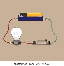 Series Circuit Basic Electric Circuits Experiment Stock Vector (Royalty ...