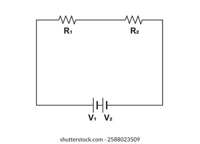 series circuit consisting of 2 batteries and 2 resistors