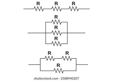 series circuit and parallel circuit with 3 resistors