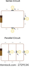 Diagrama de ilustración de Vector de diseño de Ciencia de circuito paralelo de la serie