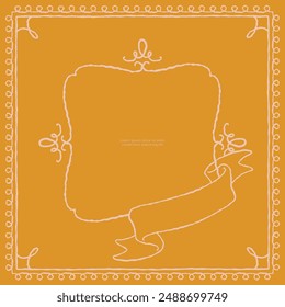 Series of classic story book cover page frame background layout template in warm autumn color