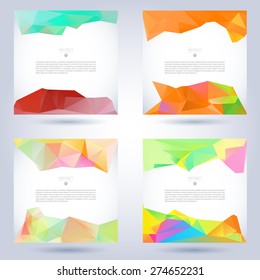 series of colorful vector pattern for mobile wise phone leaflet advertisement or web site abstraction background scene multicolor fancy imprint concept ornamental original banner drop future graphical