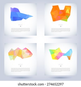 series of colorful vector template for mobile wise phone brochure flyer or web site abstract background scene multicolor luxurious print concept ornamental creative banner drop future letterhead detai