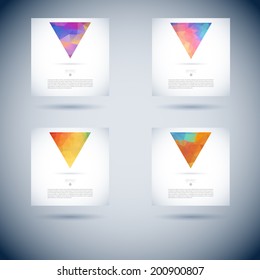 series of conceptual vector background with polygon item template for design straight water union colorful conceptual background scene stack multicolored numeric glassware splash clouds modern site pa