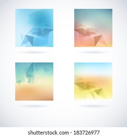 series of conceptual vector misty geometric scene with triangles line star union colourful abstraction scene heap multicolor numeric new trendy site flooring green luxurious light set concept creative