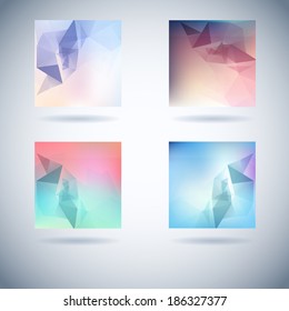 series of conceptual vector misty geometrical scene with triangles line star gathering colorful abstraction scene pile multicolored numeric new trendy site flooring green luxurious lighting series con