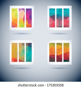 series of conceptual vector right banner with shape object pattern for design star gathering texture colourful abstraction scene technique stack colorful right performance modern empty site employment