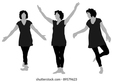 Series of dance poses (woman)