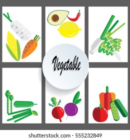 A series of delicious vegetable flat design.