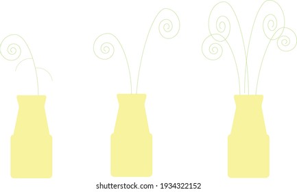 Una serie de diferentes formas y números de flores en un jarrón