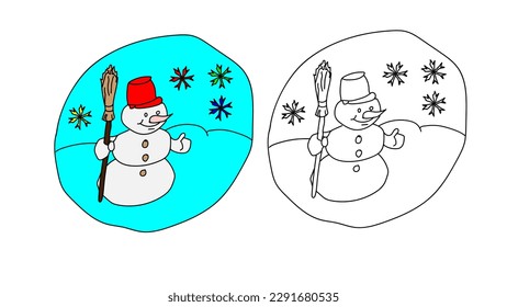 series of doodle christmas cartoon line art isolated on white background for cartoon icon web graphic. vector illustration. 
