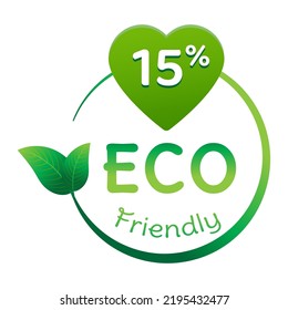die Reihe von Eco-freundlichen Stempel-Grade-Symbole Vektorgrafik mit grünen ökologischen Pflanzenblättern. Öko-freundlicher grüner Etikettenaufkleber. 2. Vektorgrafik.