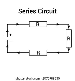 series electrical circuits diagram vector