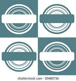 Series of empty stamp designs isolated on a white square