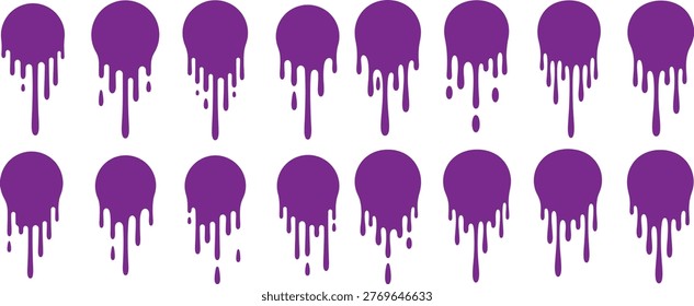 A series of fluid paint drips descending in a repeating pattern, ideal for expressive designs or adding a dynamic liquid effect to visual content.