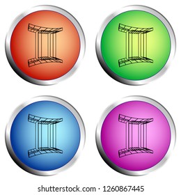 A series of four colored push buttons with the symbol of GEMINI - Vector illustration