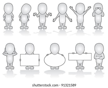 Series of Generic Human Characters in various poses