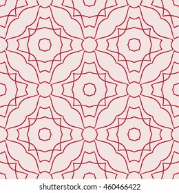 series of geometric distortions and elements. Seamless texture pattern formed in the bodily color shades on light pink background. For Interior design, printing, textile industry. Vector illustration