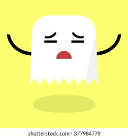 From series Ghost Emoticons. Set of Emoji. Isolated vector illustration on blue background