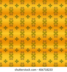 series of golden mosaic. Seamless pattern of colored pixels on a gold gradient background. vector illustration.