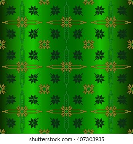 series of green mosaic. Seamless pattern of colored pixels on a green gradient background. vector illustration.