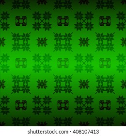 series of green mosaic. Seamless pattern of colored pixels on a green gradient background. vector illustration.