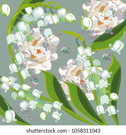 Series of greeting backgrounds with summer and spring flowers. Floral decorations with peonies, roses and dahlias. Vector illustration. 
