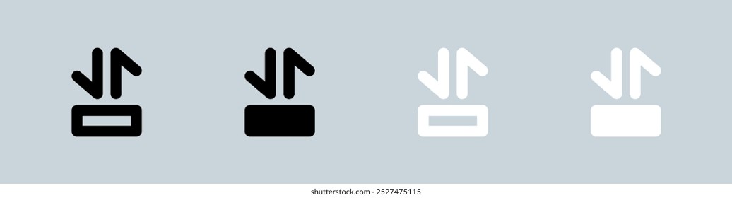 Series icon set in black and white. Episode signs vector illustration.