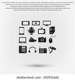 series icon set and mobile devices.