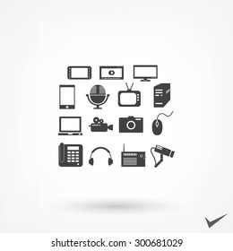 series icon set and mobile devices.