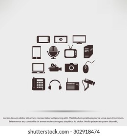 series icon set and mobile devices.