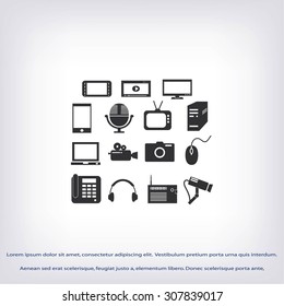 series icon set and mobile devices.
