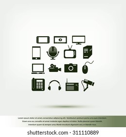 series icon set and mobile devices.