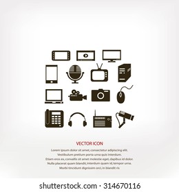 series icon set and mobile devices. series icon set and mobile devices.