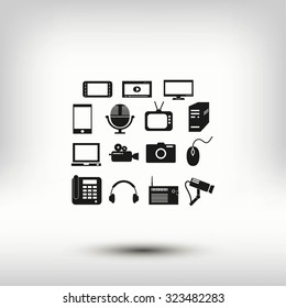 series icon set and mobile devices.