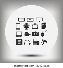 series icon set and mobile devices.