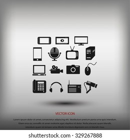 series icon set and mobile devices.