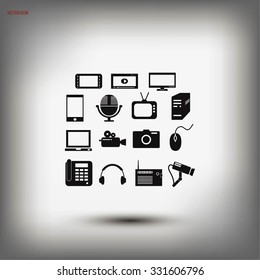 series icon set and mobile devices.